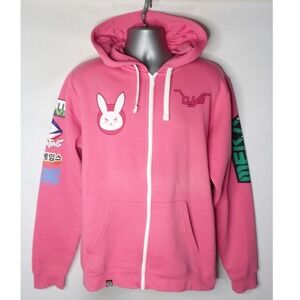 J!NX Overwatch D.Va Pink Zip Hoodie XL Blizzard Gaming Sweatshirt Jinx